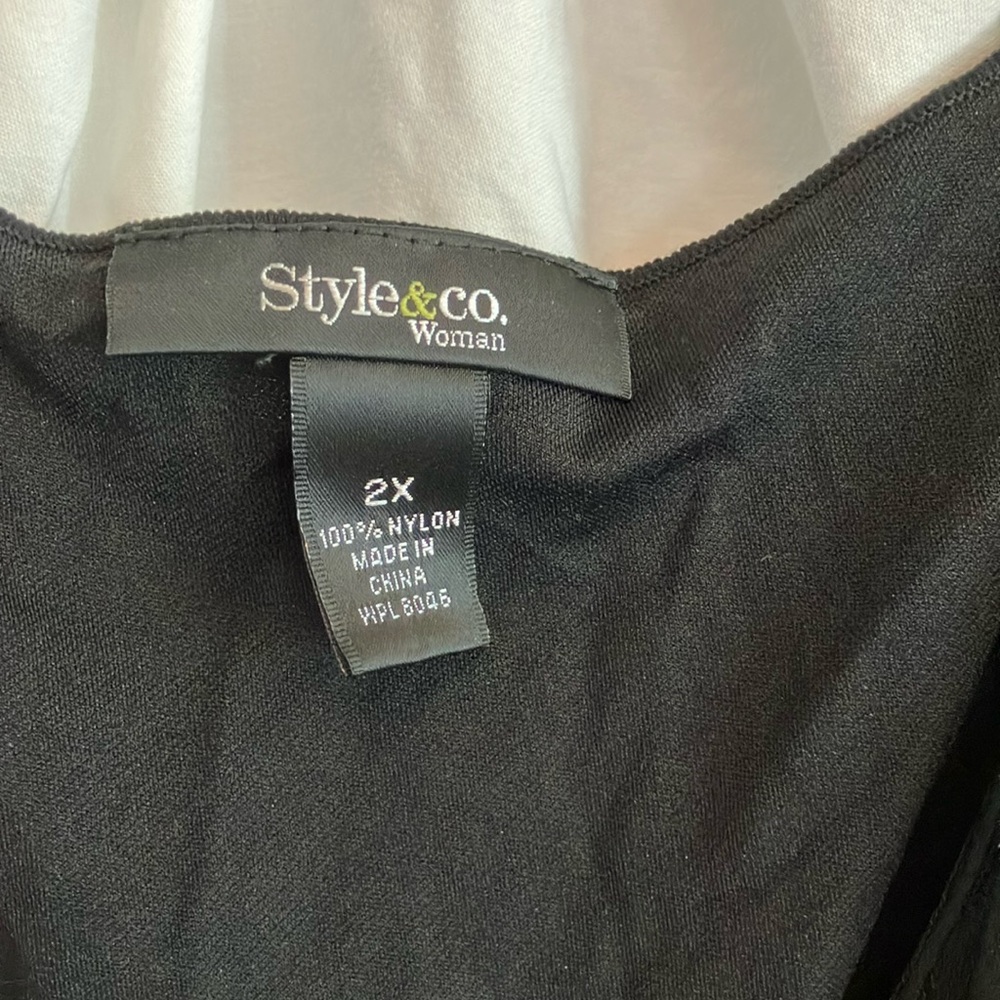 Style & Co. Black and White tiered polka dot dress in EUC. - Picture 2 of 3